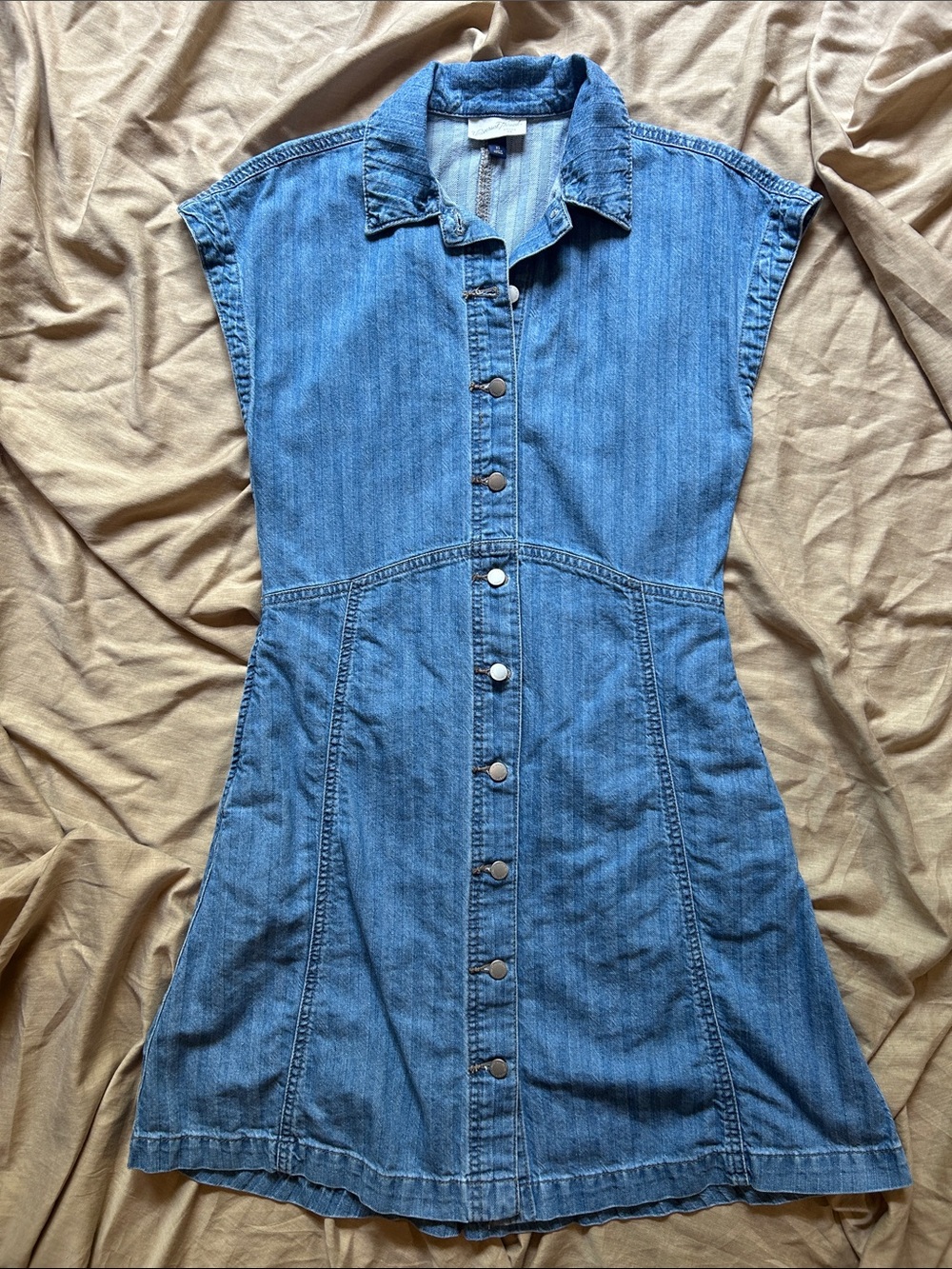 Universal Thread Blue Denim Button-Front Mini Dress